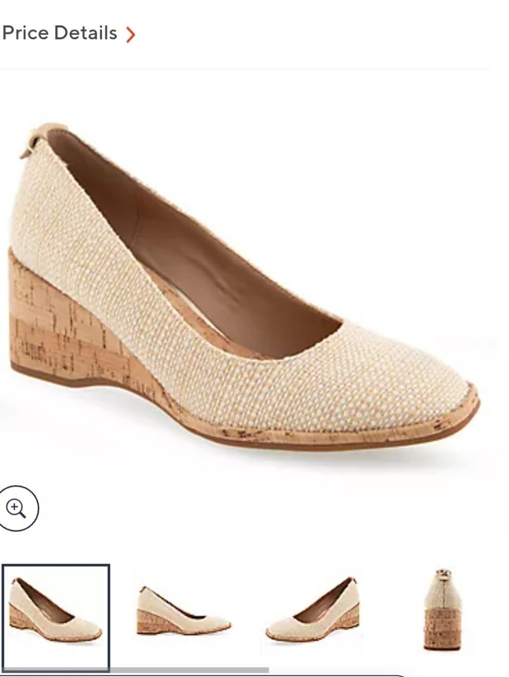 Aerosoles Aurora Sculpted Wedge Pump In Natural Raffia Sz 9.5